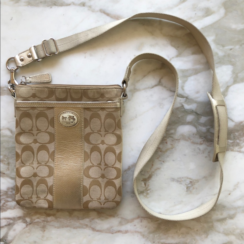 Champagne Colored Coach Crossbody
